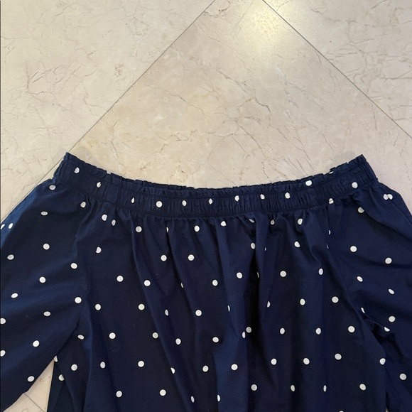 H&M Dark Blue Blouse with White Dots - Picture 8 of 12